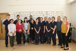 Image shown: 101 Visions of the Future. L-R Some of the participating students from Cork Dental School and Hospital; Mary Clancy