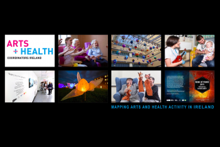 Image shown: AHCI Survey: Mapping Arts and Health in Ireland. Image credits (clockwise from top left): FUSE programme