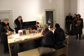 Image shown: E.gress reading & reflection room at IMMA produced by Marie Brett as part of a national exhibition tour. Photo: Nic Piper.