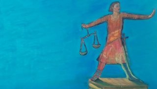Image shown: ‘Lady Justice’ by Fiona Cawley