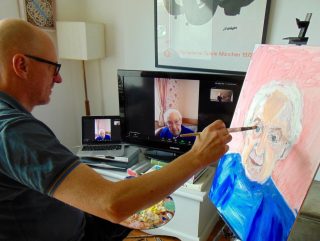 Image shown: Artist Andy Parsons and Maisie