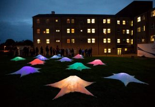 Image shown: Night Star Lanterns by artist Tom Meskell and volunteers from Waterford. These lit up the night at University Hospital Waterford for the Well Festival of Arts & Wellbeing 2018 in Waterford. Photo credit: Keith Currams.
